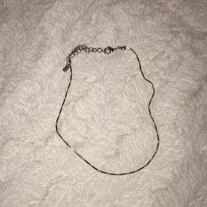 silver dainty choker necklace
